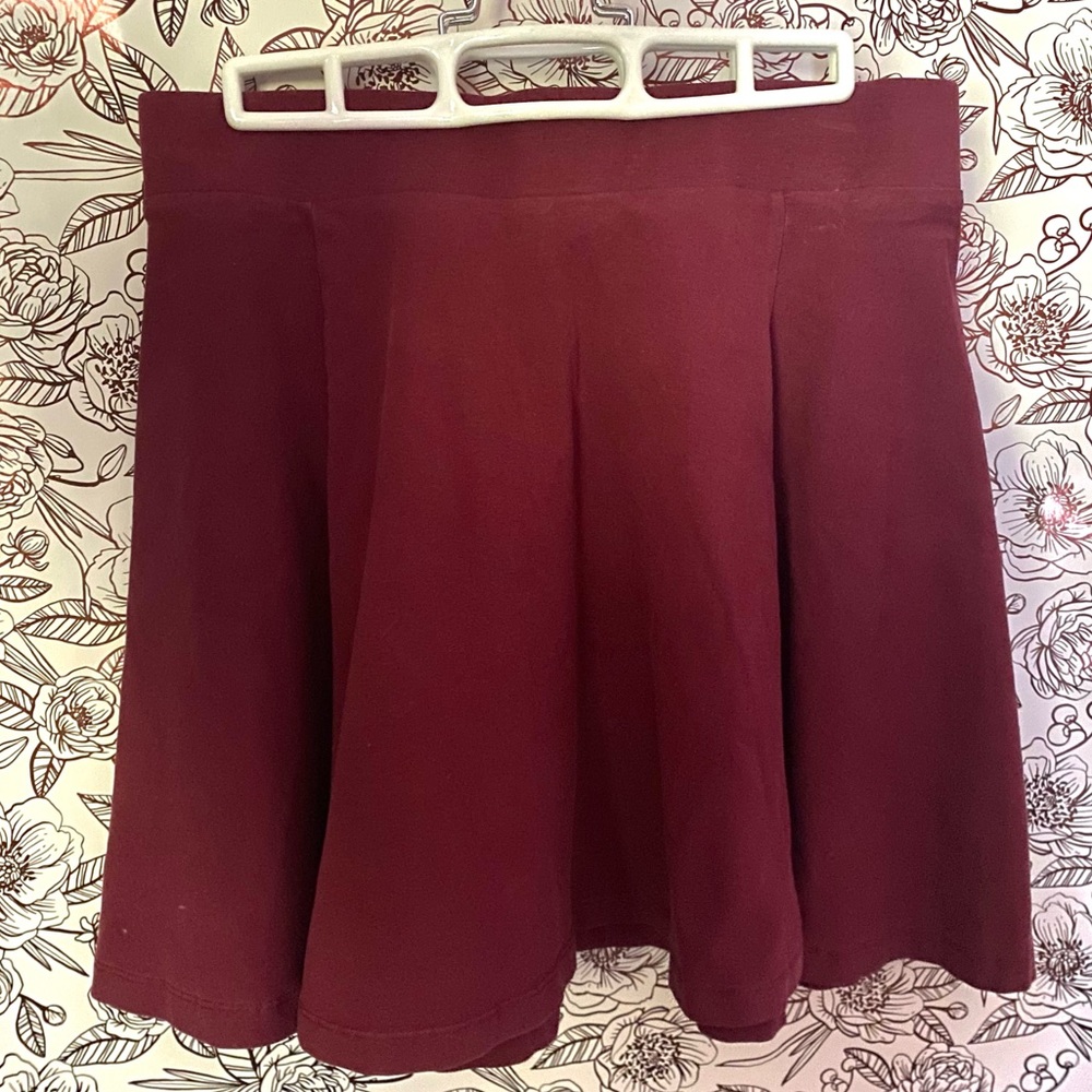 H&M Maroon Skater Skirt